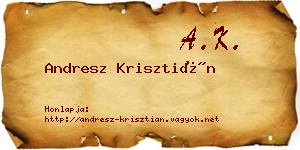 Andresz Krisztián névjegykártya